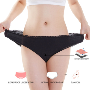 Lynmiss Venta al por mayor Bragas orgánicas de 4 períodos Bragas de período de humedad a prueba de fugas Durante la menstruación - Product Image 6