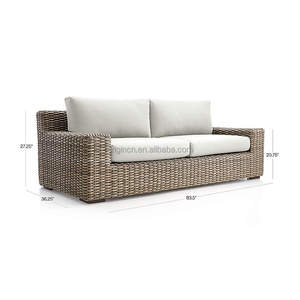 Ensemble de meubles de jardin d'extérieur de style tranquille Canapés de détente à cadre en aluminium en osier tissé à la main - Product Image 2