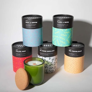 Rắn tông nhà hương thơm xi lanh Kraft ống giấy <span class=keywords><strong>container</strong></span> nến thủy tinh lọ tùy chỉnh bao bì hộp - Product Image 3