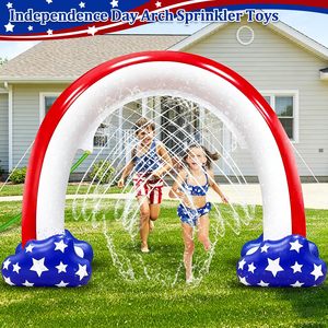 Arroseur pour enfants 8ft x 5.5ft, jouet aquatique extérieur pour le 250e anniversaire, jeux d'eau pour fêtes d'été en jardin, fête de l'Indépendance, pour adultes et enfants - Product Image 6