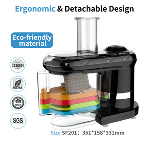 <span class=keywords><strong>Mandoline</strong></span> électrique Shiny SF201 7-en-1, trancheuse à légumes, hachoir alimentaire, moteur DC à faible bruit pour la cuisine à domicile, en acier inoxydable - Product Image 3