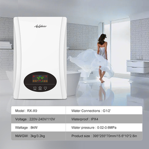 Haute efficacité 8000W électrique Geyser écran tactile contrôle IPX4 étanche ménage hôtel LED affichage de la température anglais - Product Image 4