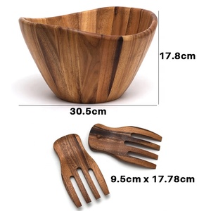 Ventes Flash : Saladier en bois d'acacia avec cuillères à salade - Product Image 2