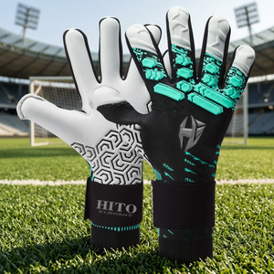 Top Quality Breathable Black and White Soccer Goalkeeper <b>Gloves</b> 4mm Negative Cut Goalkeeper <b>Gloves</b> - Product Image 4