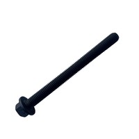 Perno para Camión Minero y Semirremolque Autodescargable M10x120mm Clase 10.9/12.9, Cabeza Hexagonal con Brida, Rosca UNF, Acero Aleado/Carbono, Negro