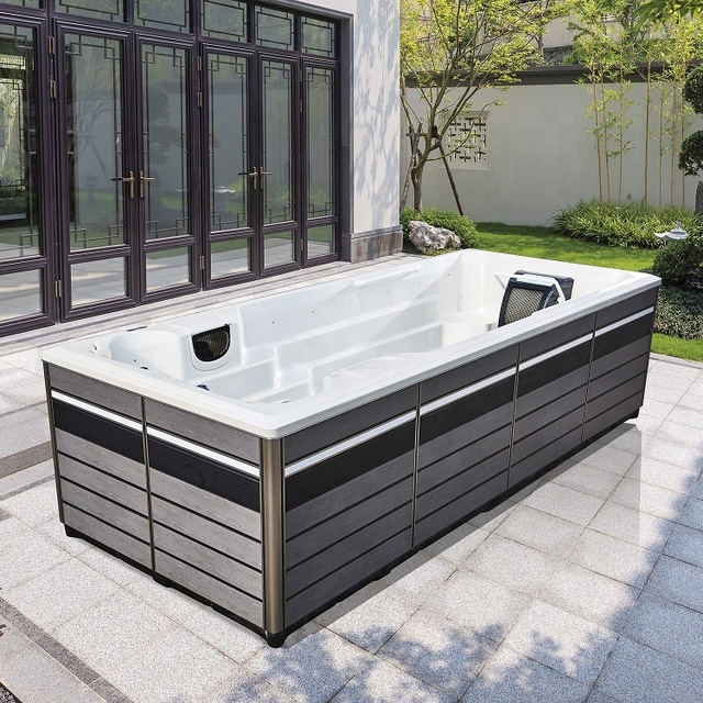 Backyard Outdoor Hydraulic Swimming Machine Underwater Treadmill Swimming Pool Enless Swim Spas Acrylic Balboa Control System