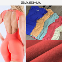 Combinaison de yoga sans couture pour femme avec logo personnalisé, dos ouvert, haute élasticité, tenue de sport OEM pour la gym et le fitness