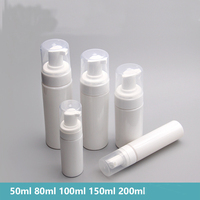 Bouteille de pompe à mousse en plastique vide 50ml 80ml 100ml 150ml 200ml bouteille PET blanche transparente avec pompe à mousse pour emballage cosmétique
