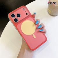 Casing HP iPhone 18 Pro Max Resin IMD Magnetik Warna Kontras Gaya Resmi Pabrik IDEAL, Anti Benturan, Pelindung Bagian Belakang