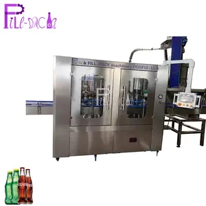 3 in 1 Monobloc glass bottle carbonated drink filling capping machine with crown cap / soda water soft drink filling equipment