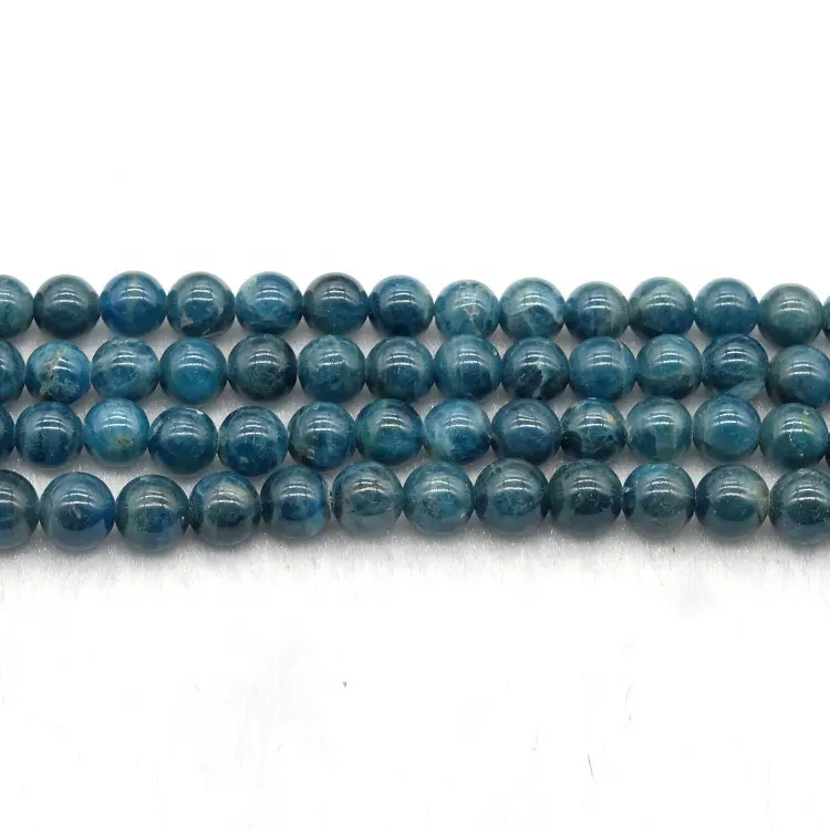 Natural Stone Blue Apatite Round Loose Beads For Jewelry Making 4/6/8/10/12/14ミリメートルDIY Bracelet Necklace Wholesale