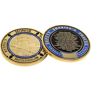 Wholesale 24K Gold Plating Challenge Coin Custom Metal Souvenir Gift Challenge Coins