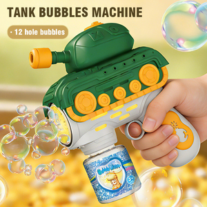 Pistola <span class=keywords><strong>de</strong></span> <span class=keywords><strong>Burbujas</strong></span> Automática con Forma <span class=keywords><strong>de</strong></span> Tanque, 12 Orificios, a Prueba <span class=keywords><strong>de</strong></span> Fugas, <span class=keywords><strong>Burbujas</strong></span> Gigantes, Generador <span class=keywords><strong>de</strong></span> <span class=keywords><strong>Burbujas</strong></span> Portátil para Niños Mayores <span class=keywords><strong>de</strong></span> <span class=keywords><strong>3</strong></span> Años, Juego al Aire Libre - Product Image 5