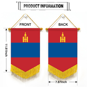Wholesale Mini Pennant Car Flags Mongolia Wall Decor <b>Small</b> Ornaments Hanging Digital Printing Satin Material - Product Image 2