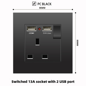 13A Tường Ổ Cắm 146Mm Phổ Cắm & Ổ Cắm 18W Nhanh Chóng Sạc <span class=keywords><strong>USB</strong></span>-C 86Mm Anh Chuyển Đổi Điện Cắm Với <span class=keywords><strong>USB</strong></span> type-C - Product Image 6
