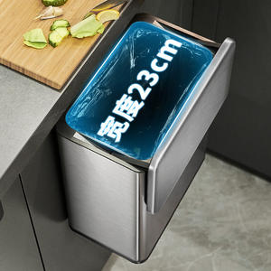 Poubelle murale de cuisine en acier inoxydable de 23 cm de large avec couvercle pour usage intérieur - Product Image 1