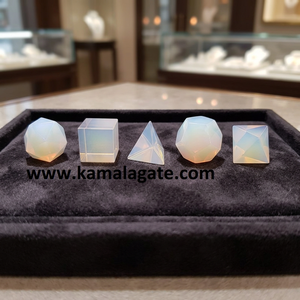 Juego de 5 Sólidos Platónicos de Aventurina Amarilla, Formas Geométricas de Cristal con Caja de Madera - Product Image 4