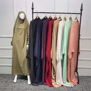 Wholesale Muslim Traditional Clothing Abaya Turkey Dubai Solid Islamic Long Dress Women Abaya