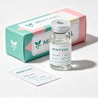 Étiquettes autocollantes en vinyle personnalisées de haute qualité pour flacons de peptides liquides imperméables de 3 ml, 5 ml, 10 ml avec logo et boîte en papier