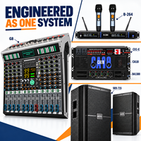 Système de sonorisation professionnel complet AOFO avec deux microphones sans fil portatifs, amplificateurs 2 et 4 canaux pour scène, karaoké, DJ
