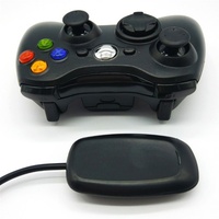 Manette de jeu sans fil Gamgaga 2,4 GHz avec récepteur Joystick pour 360/PC-Noir Double Shock Matériel ABS Compatible Windows 10/8/7
