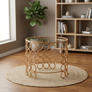 <b>Iron</b> Powder Coated Glass Top Luxury Antique Wire Coffee <b>Table</b> - Product Image 3