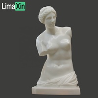 Statue féminine en marbre de décoration de jardin grandeur nature sculptée à la main de luxe en vente entière