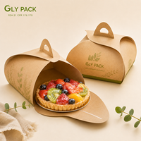 Boîte à gâteau en papier kraft imprimée sur mesure avec poignée, emballage alimentaire de qualité pour pâtisserie, dessert, tarte, à emporter pour les cafés
