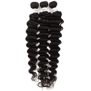 wholesale bundles Rebecca hot fashion cheap best quality deep wave raw mink Brazilian virgin human hair extension for women