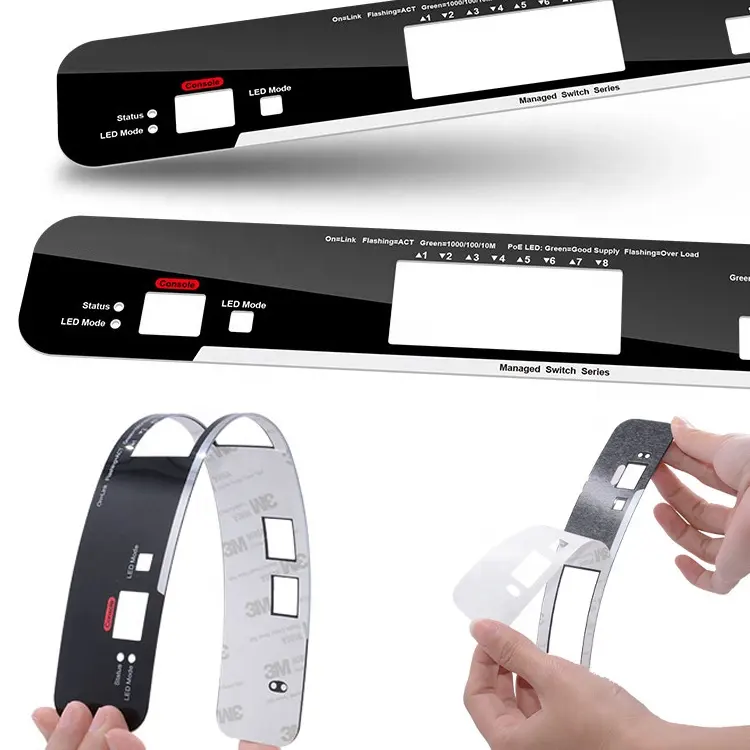 Fabrieksprijs Lexan Label Zeefdruk Glanzend Polycarbonaat Grafische Overlay Toetsenbord Voor Elektronische Systemen