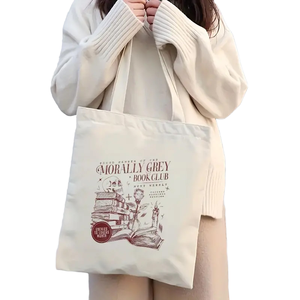 Grand sac fourre-tout en toile de coton biologique pour femmes, logo personnalisé imprimé, tissu recyclé, long, uni, cadeau, plage - Product Image 4