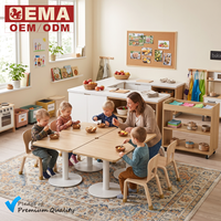 Table pour enfants EMA avec base antidérapante pour salle à manger, surface résistante à l'usure pour maternelle et préscolaire