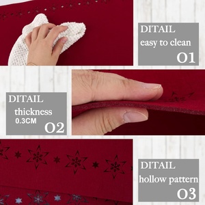 Rectángulo decorativo resistente al calor 39 "X 12" <span class=keywords><strong>Camino</strong></span> <span class=keywords><strong>de</strong></span> <span class=keywords><strong>mesa</strong></span> <span class=keywords><strong>de</strong></span> <span class=keywords><strong>fieltro</strong></span> <span class=keywords><strong>de</strong></span> Navidad rojo con estrellas huecas para decoraciones <span class=keywords><strong>de</strong></span> <span class=keywords><strong>mesa</strong></span> <span class=keywords><strong>de</strong></span> Navidad - Product Image 4