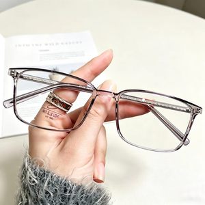 Lunettes plates artistiques et tendance pour femmes, simples et unies, en TR90, anti-lumière bleue, protection oculaire, peuvent être équipées de - Product Image 4