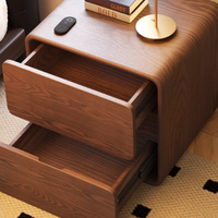 Table de Chevet Moderne en Bois Massif et MDF avec Rangement, Nouveau Design, Revêtement en Cuir, pour Appartement et Chambre à Coucher
