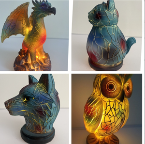 Lampe de nuit LED en verre coloré en forme d'animal, vente en gros, lampe en verre coloré en forme d'animal moderne pour salon et chambre à coucher - Product Image 4