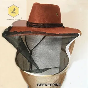 Beekeeping Tools Bee Hat Agriculture Beekeeping Equipment Adult PU Cowboy Beekeeper Hat with Veil