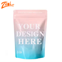 Emballage en plastique laminé avec impression numérique personnalisée pochette debout à fermeture éclair paquet de 3.5g de feuille d'aluminium sac en mylar anti-odeur