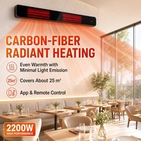 JHheatsup Nouveau Design Panneau Chauffant Métallique à Infrarouge IR avec Contrôle par Application Tuya, Chauffage d'Extérieur 2200W pour 110 pieds carrés avec Télécommande