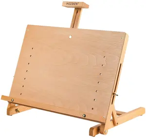 MEEDEN Large Drawing Board Easel Solid Beech Wooden Tabletop H-Frame Adjustable Easel Artist Drawing & Sketching Board