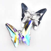 Bling grand Strass strass cristal papillon broche boucle ardillon pour pantoufles chaussures chapeaux vêtements décoration