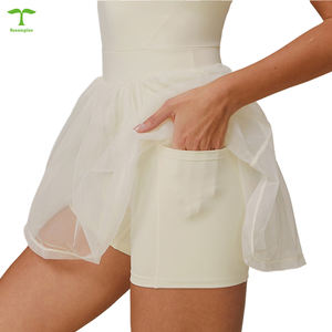 Benutzer definierte schnell trocknende atmungsaktive umwelt freundliche Fitness Fitness recycelbare Stoff Sport kleid mit Shorts für Tennis mit Tasche - Product Image 2