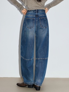YUANBOFEI <span class=keywords><strong>Jeans</strong></span> Anchos de Mezclilla Lavada para Mujer, Estilo Baggy, Corte Bootcut, Retro, Curvos, para Uso Diario - Product Image 5