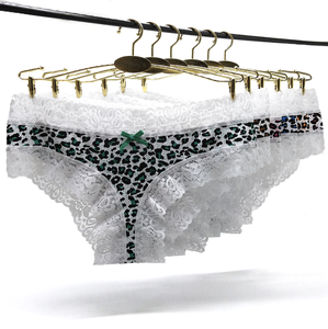 Cotone leopardato pizzo decorativo elegante Bikini <span class=keywords><strong>donna</strong></span> <span class=keywords><strong>slip</strong></span> taglio alto - Product Image 1