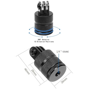 Takenoken <span class=keywords><strong>película</strong></span> profesional aluminio 1/4 pulgadas soporte de cámara adaptador de trípode de rotación de 360 grados para accesorios de cámara Go Pro - Product Image 4