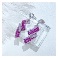Boucles d'oreilles TIANSH, nouveau modèle, mode, exagération, luxe, ruban, zircon, boucles d'oreilles de soirée, robe de soirée, boucles d'oreilles de mariée