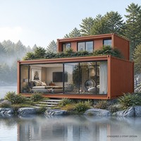 Maison préfabriquée en conteneur à 2 étages, logement de chantier, 20 pieds, 40 pieds, villa modulaire en acier terracotta isolée pour l'hébergement sur site