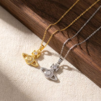 Kalung Teardrop Micro Pave Berkilau Mewah Ringan Serbaguna Rantai Tulang Selangka Aksesoris Perhiasan Fashion