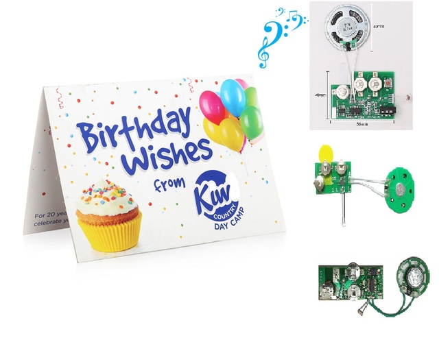 Custom Printing Music LED Pop up Voice Recordable Sound Printable Gift Card for Christmas Birthday Event Invitations/Thanks