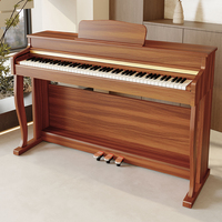 Piano Digital Vertical con 88 Teclas, 3 Pedales, Altavoz Integrado, Funciones Programables MIDI/USB para Entrenamiento Educativo